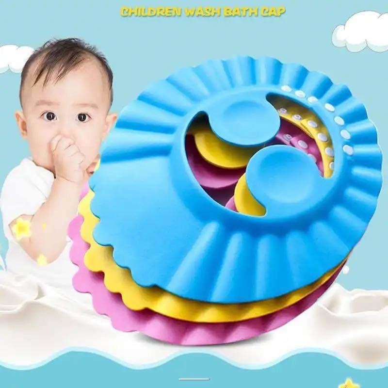 Adjustable Baby Swim Cap Bath Shampoo Eye Protection Head - photo 2
