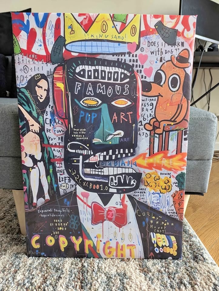 Basquiat Pop Art Canvas Wall Art 17.5 in x 25.5 in