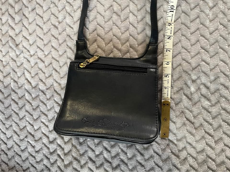 Vintage blue leather shoulder bag - photo 4