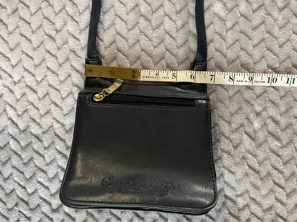 Vintage blue leather shoulder bag - photo 5