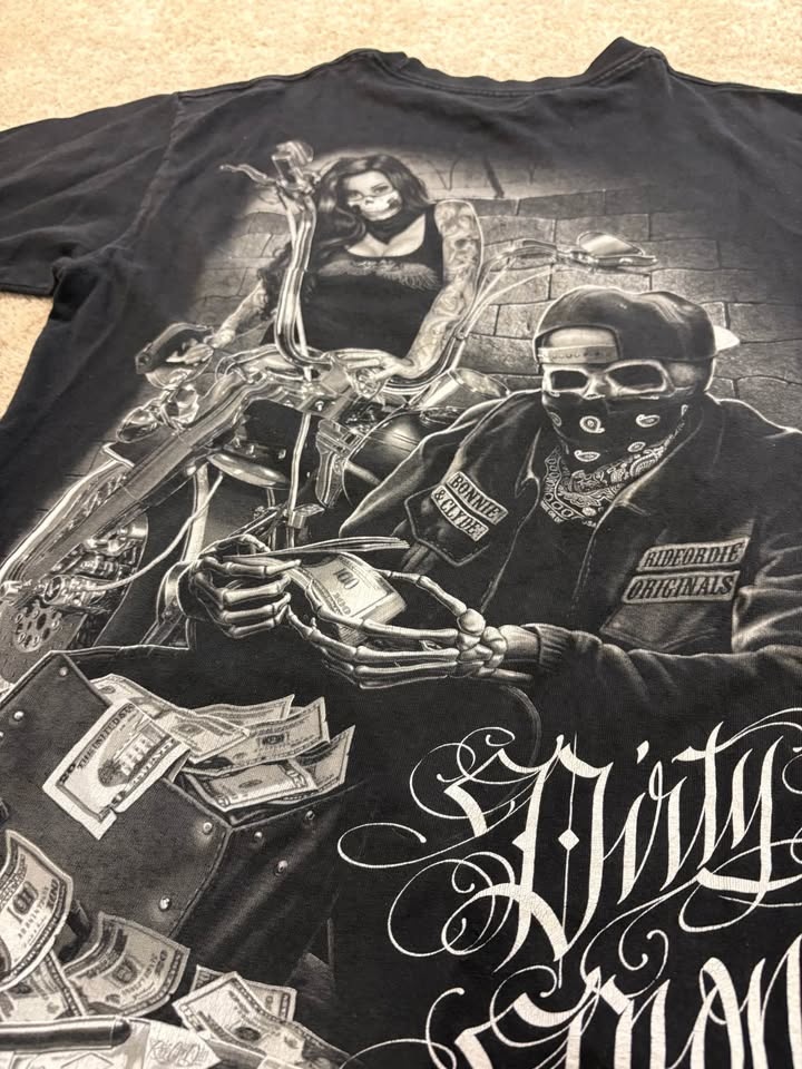 Dirty Money Biker Graphic T-Shirt - photo 4