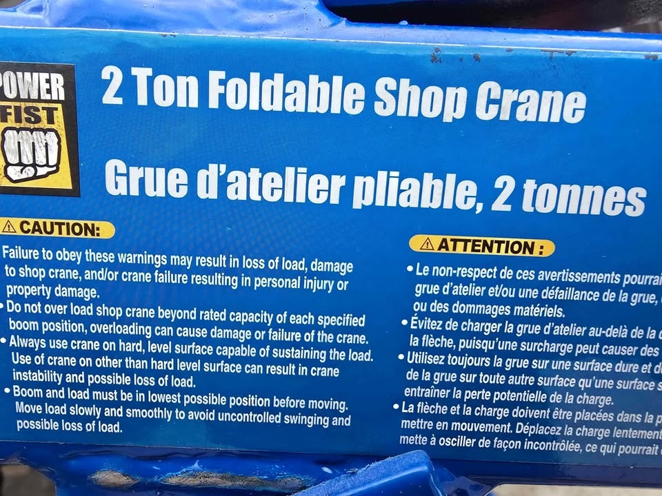 2 ton shop crane ** For Rent ** - photo 4