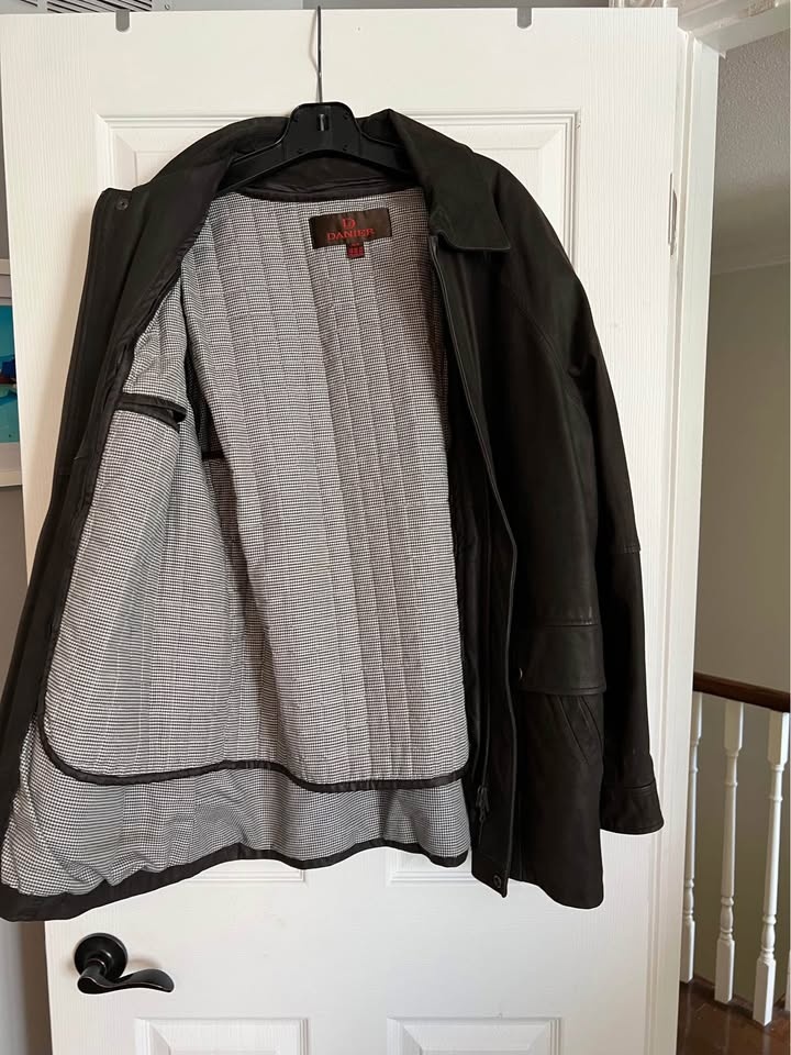 Beautiful Men's Nubuck Leather Coat - Dark Brown, Size M - photo 3