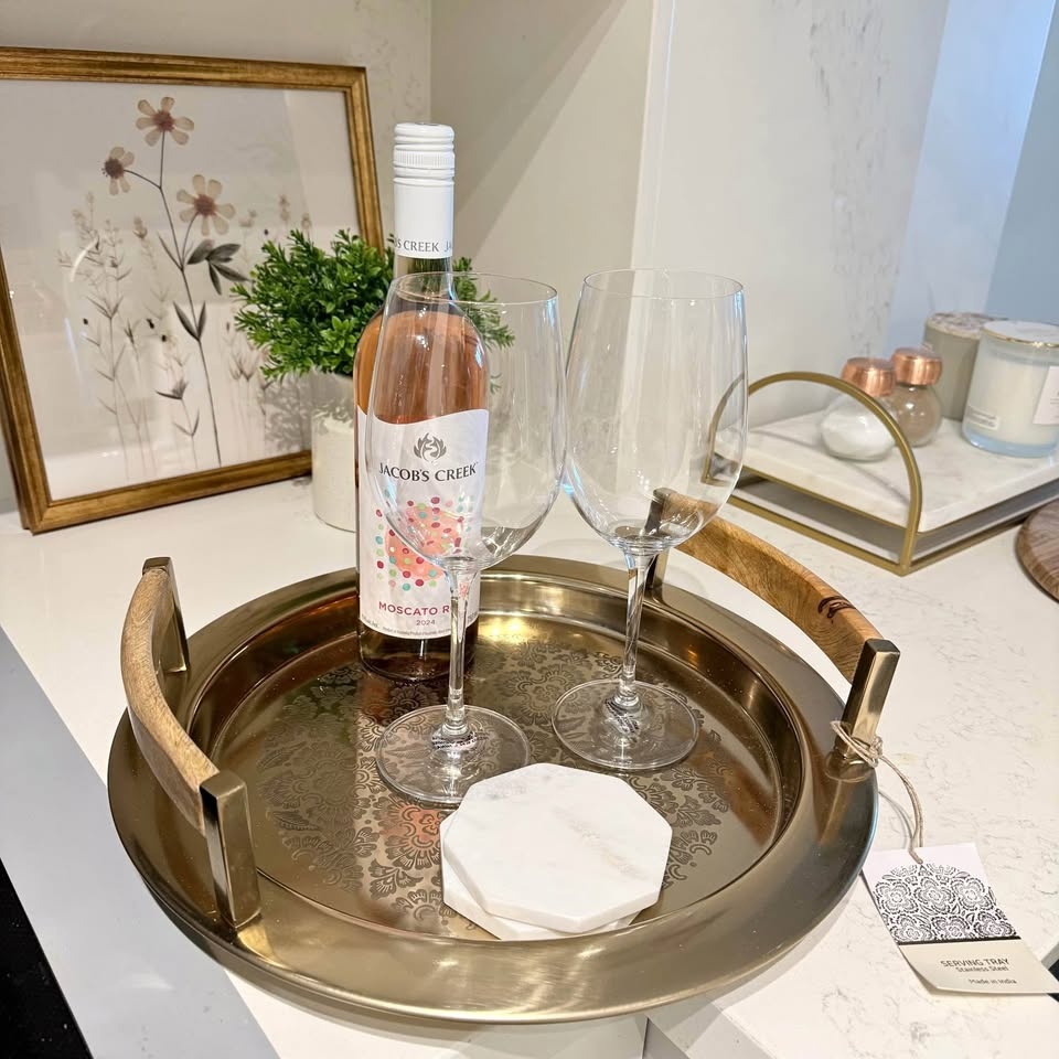 Rose-Gold Stainless Steel Serving Tray