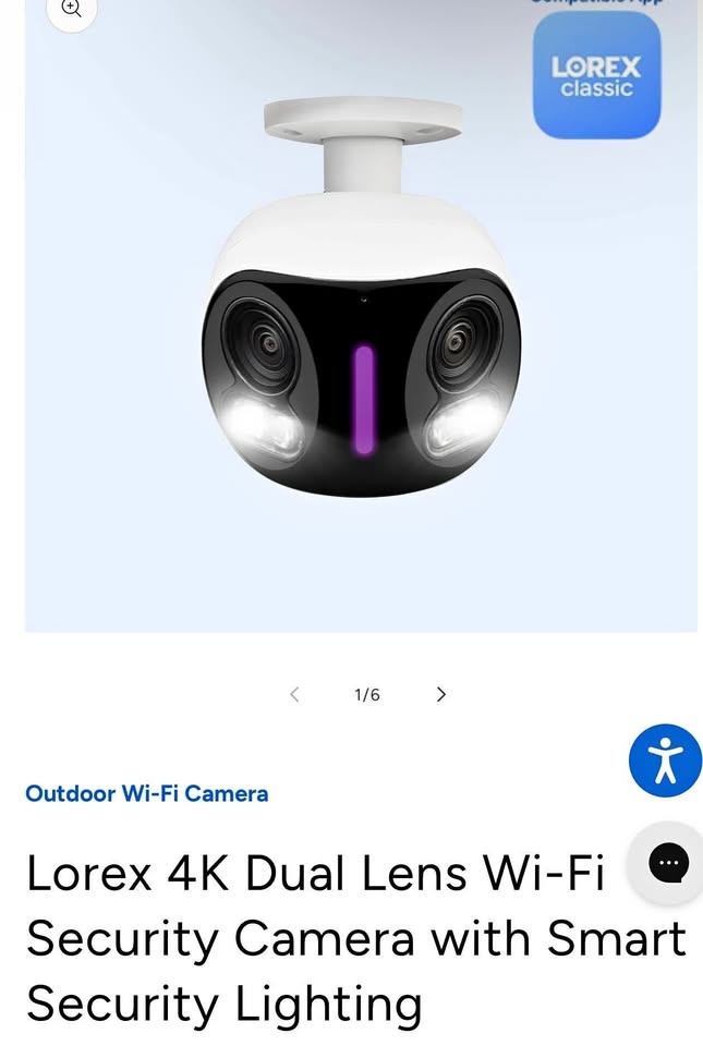 Lorex 4K Dual Lens Wi-Fi Security Camera with Smart Lighting