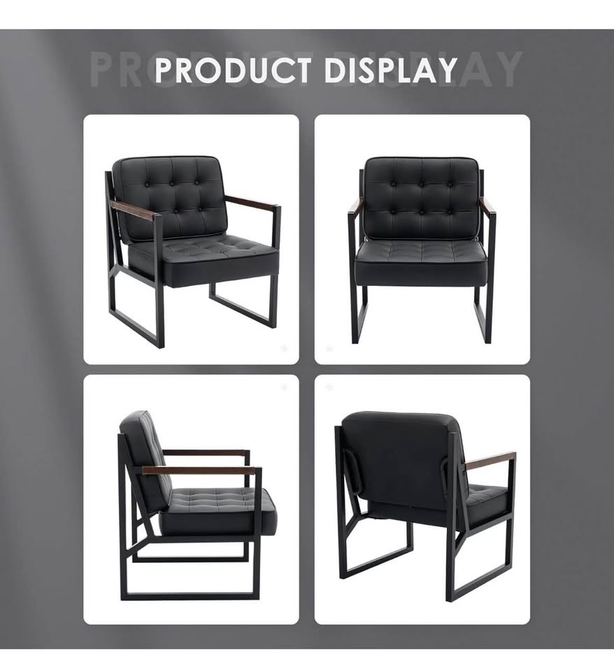 Black Leather Armchair - Assembled (1 Chair) - photo 3