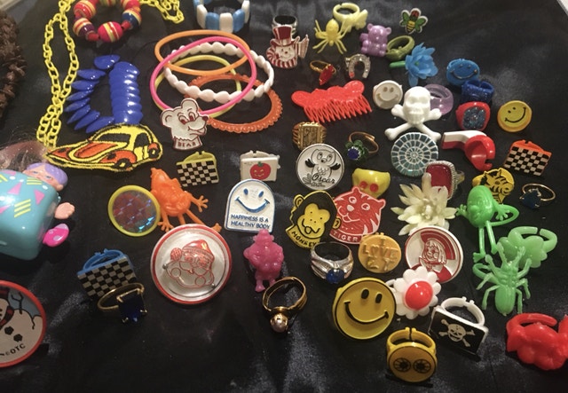 Huge Lot of Vintage Plastic Rings, Bracelets, Necklaces