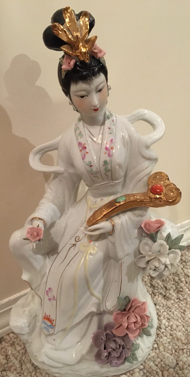 Lady of Geisha Ceramic and Porcelain Statue