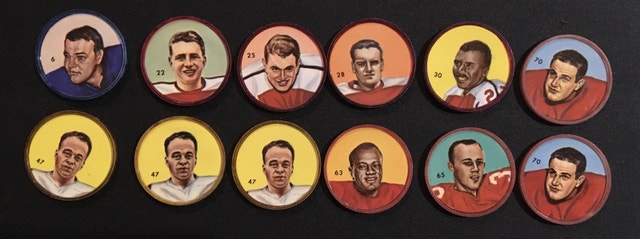 12 Vintage Football Player Coins