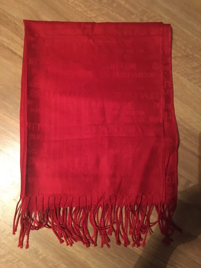 Red Scarf/Shawl - imitation Louis Vuitton