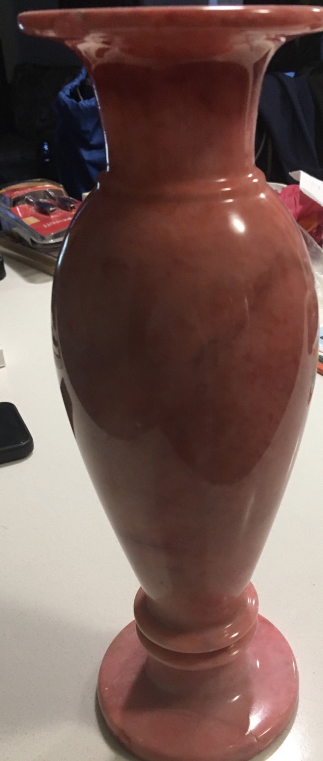 Vintage Marble Pink Vase from Budapest