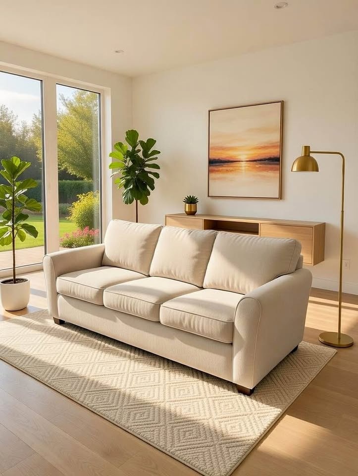 La-Z-Boy 3-Seater Sofa - Beige/Cream Fabric - Excellent Conditio