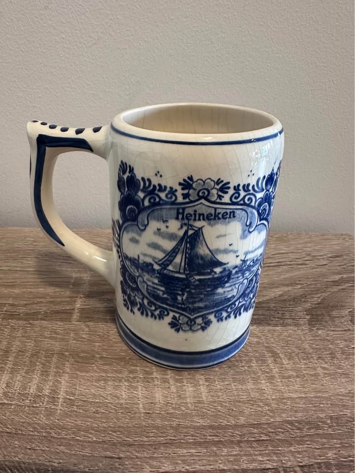 Vintage Heineken Delft Blue Beer Stein - photo 2