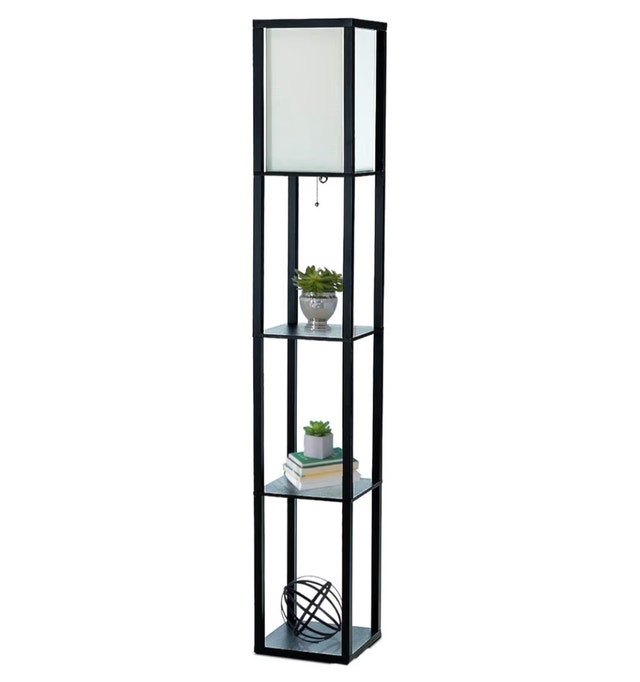 Modern Black LAMP with shelves for plants/decor!