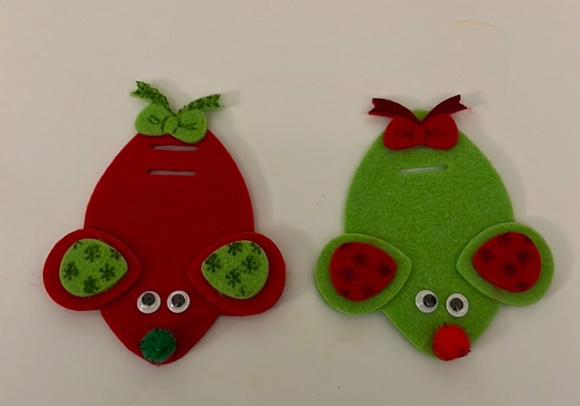 New Mouse Christmas Decorations Handmade Candy Cane Holders