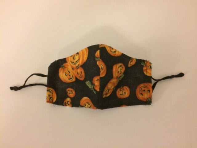 Halloween Pumpkin Cloth Face Mask - Adjustable 2-Layer