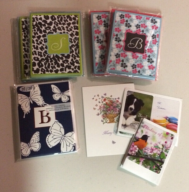 Monogrammed Notecards & Gift Tags (B & S) - Mostly New
