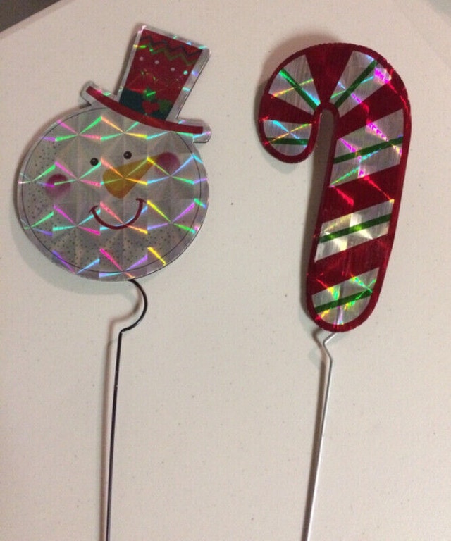 Christmas Snowman Candy Cane Garden Stakes