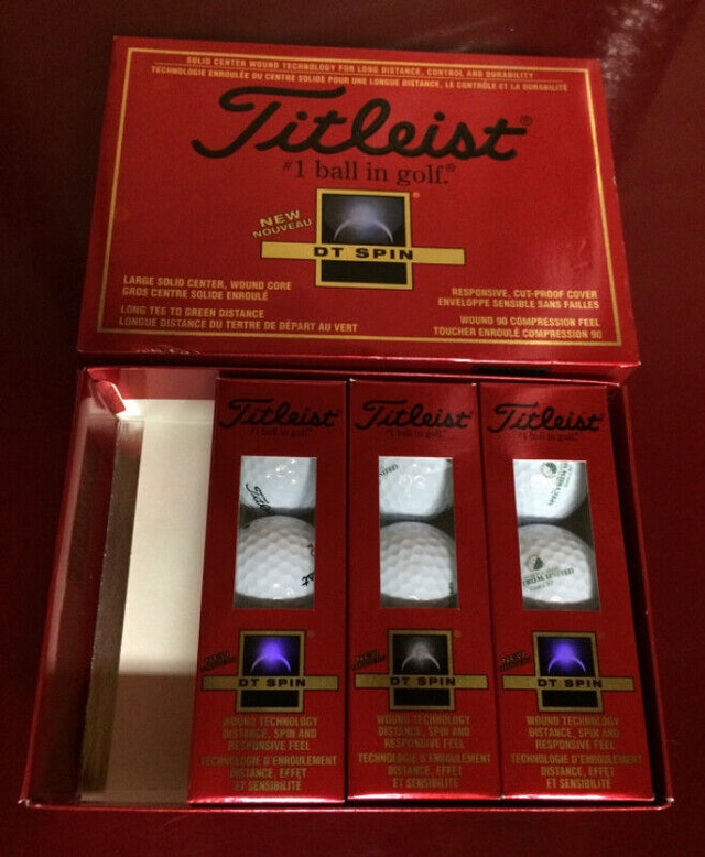 9 New Titleist DT Spin Golf Balls - Corporate Logo