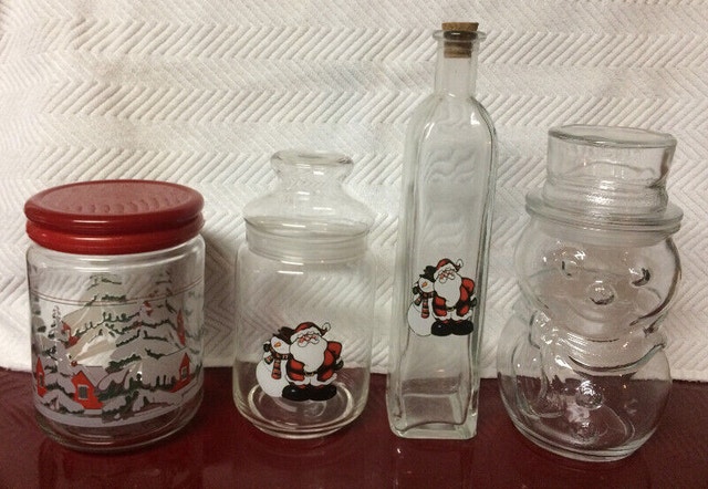 New Christmas/Winter Jars & Bottles - Set of 4
