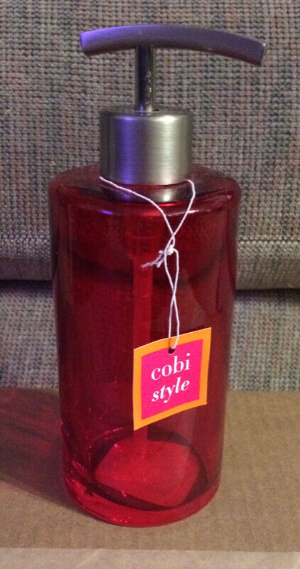 New Red Glass Soap Dispenser Pump