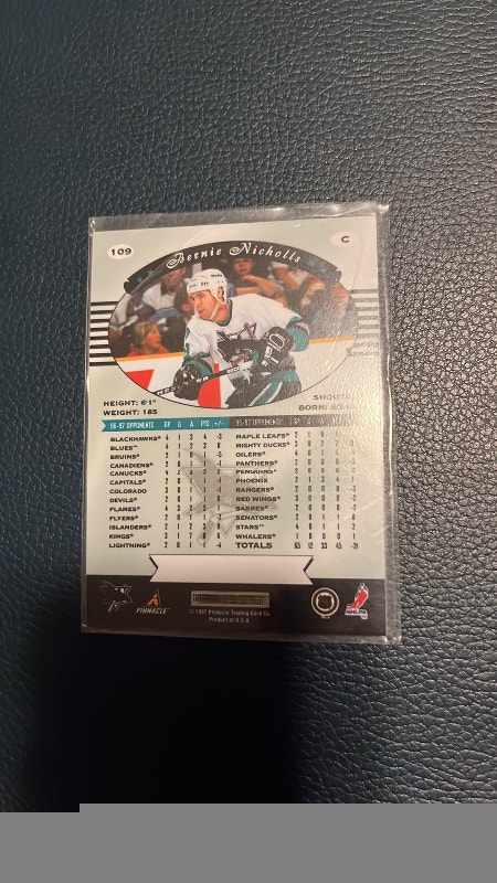 Bernie Nicholls Hockey Card 1997 Pinnacle Sports Collectible - photo 2