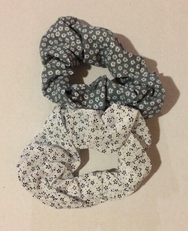 Scrunchies Hair Elastics Floral Neutral Set