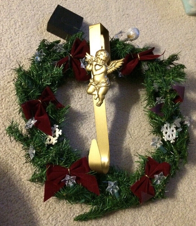 Christmas Wreath and Wreath Hanger