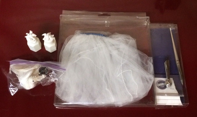 Wedding Supplies - Veil, Pen, Bubbles, Doves