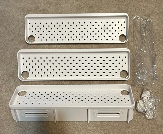 Set of 3 Bathroom Shelves Umbra Flex Sure-Lock White Plastic