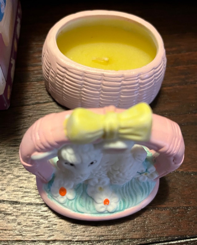 Easter Lamb Ceramic Candle Spring Decoration Decor - photo 2