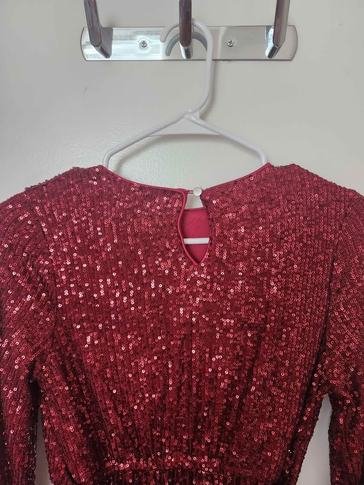 Girls Red Sequin Party Dress - Size 11/12 (Ardene) - photo 3