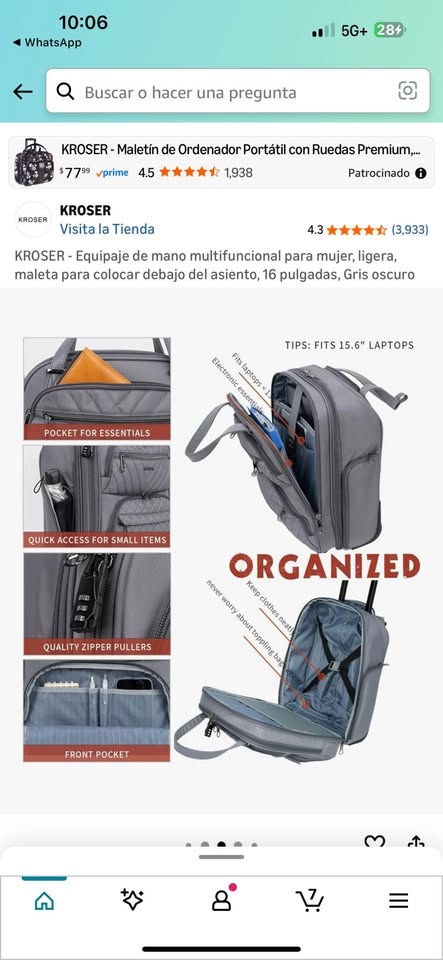 Multifunctional Underseat Carry-On Bag for Women - Gray - photo 2