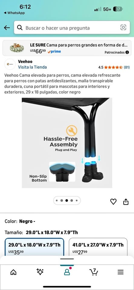Elevated Dog Bed with Non-Slip Feet