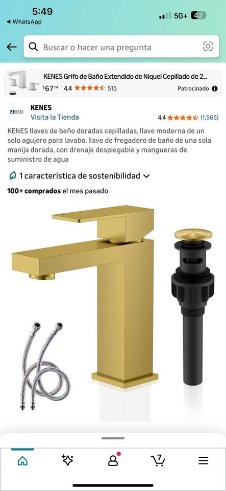 Gold Bathroom Faucet Single Handle Sink Faucet with Drain - photo 3