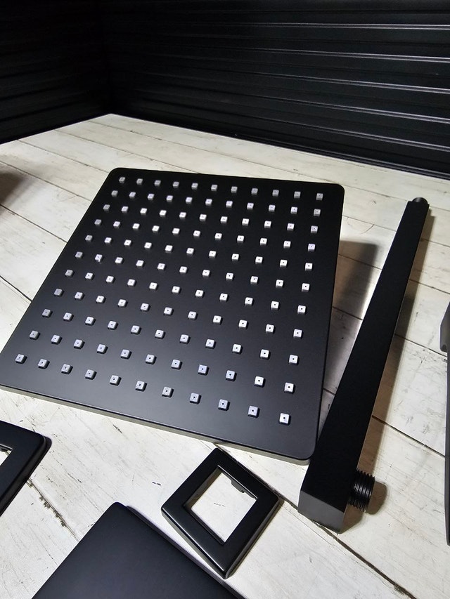 Matte Black Shower Faucet Set with 10-Inch Overhead Shower - photo 5