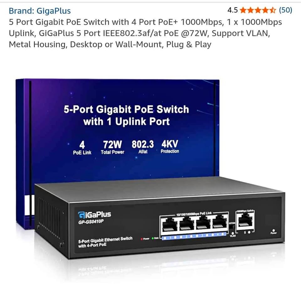 5 Port POE Switch - New
