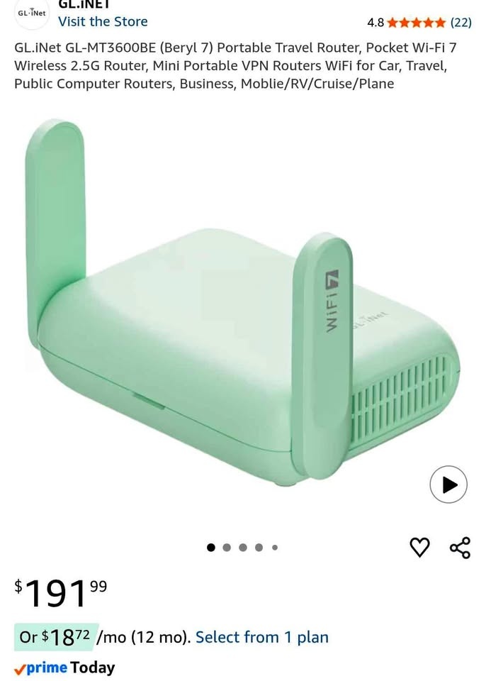 GL-MT3600BE (Wifi 7) Portable Travel Router - Sealed