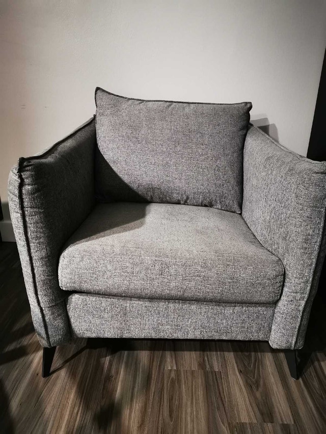Stylish Grey Modern Fabric Armchair