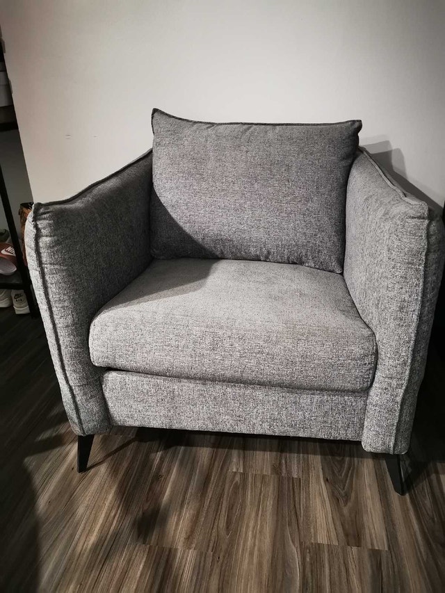 Stylish Grey Modern Fabric Armchair - photo 2