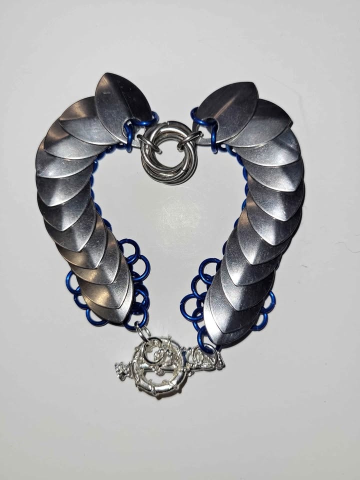 Stunning Handmade Scale and Chainmaille Bracelet