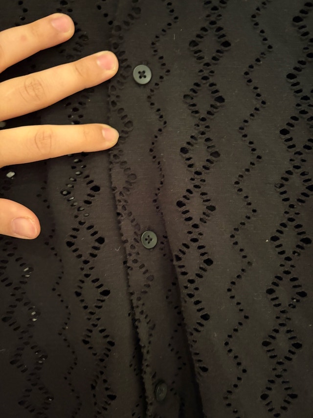 Denim & Flower Black Textured Short Sleeve Shirt - photo 4