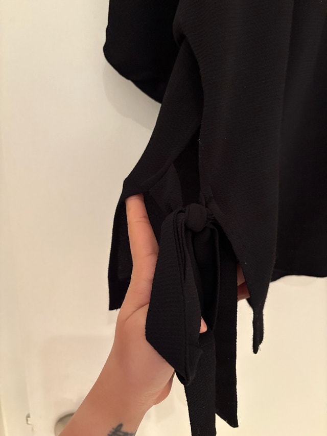 Vero Moda Black Blouse with Side Ties - photo 3
