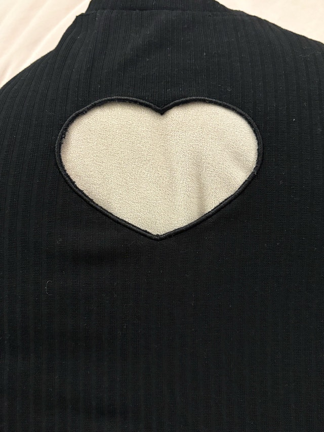 Black Bodycon Dress with Heart Cutout