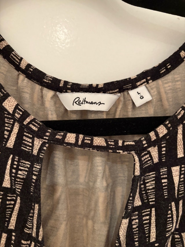 Reitmans black and cream midi dress (Large) - photo 2