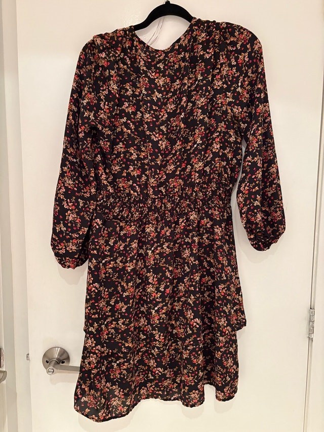 Black Tiered Floral Dress for Women (XL) - photo 2