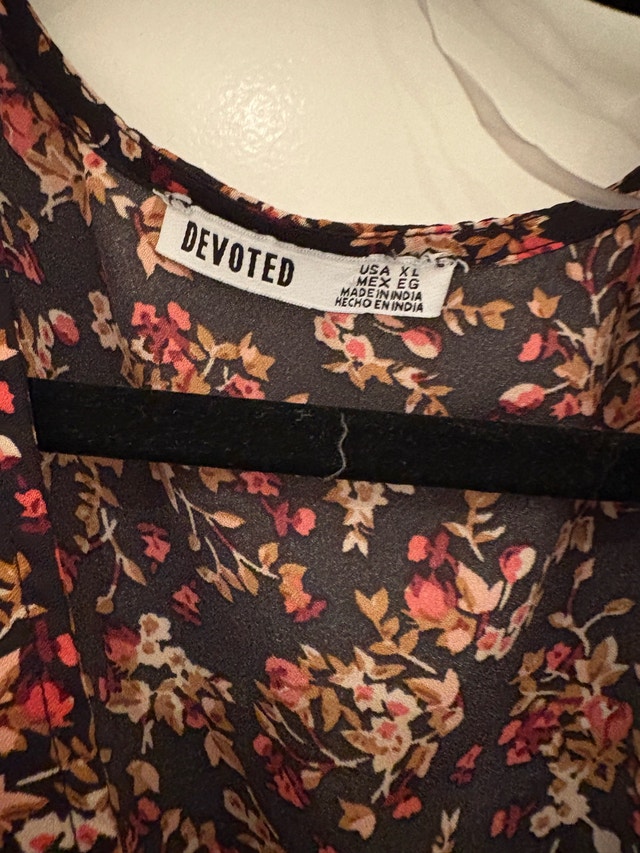 Black Tiered Floral Dress for Women (XL) - photo 3