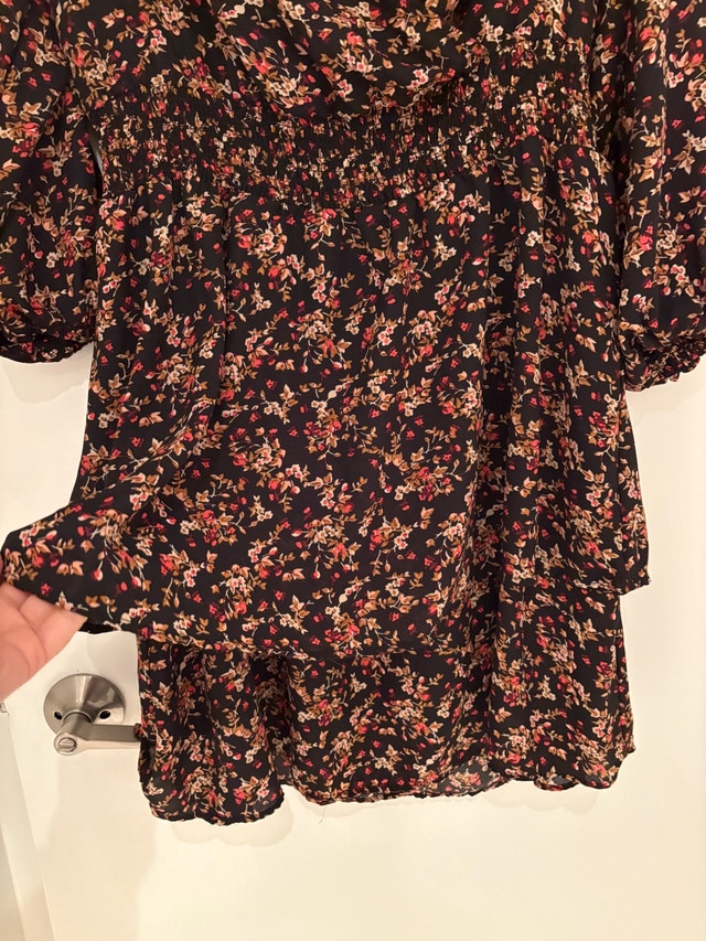 Black Tiered Floral Dress for Women (XL) - photo 4