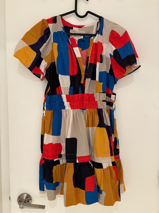 Anthropologie Multicolor Geometric Dress (with pockets!)