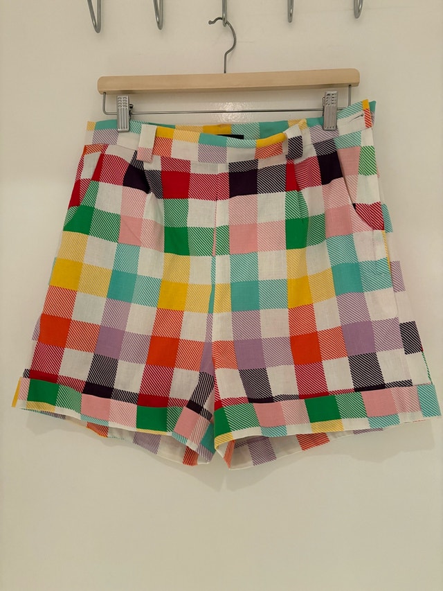 Collectif colorful gingham shorts for women